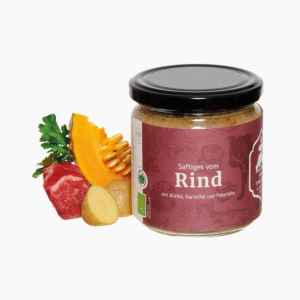 Glas mit BIO-Rind Tierfutter